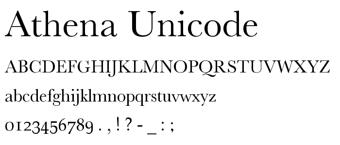 Athena Unicode font
